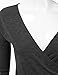 JJ Perfection Women's Deep V-Neck Surplice Long Sleeve Pullover Sweater