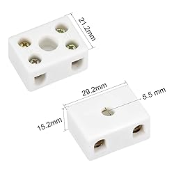 uxcell 2 Way Ceramics Terminal Blocks Porcelain