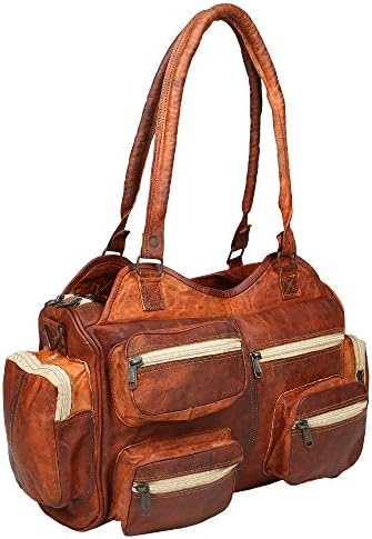 Genuine Leather 8 Ltr. Vintage Brown Casual Tote-Handbags By Habiller 13X9"-(TOTE112)