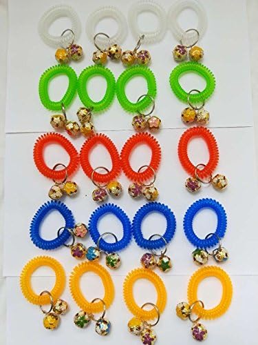 20 Packs Mix Color Plastic Coil Stretch Wristband Elastic Stretchable Spiral Bracelet Key Ring/Key Chain/Key Hook/Key Holder for Gym, Key Bracelet,ID Badge and Outdoor Sports