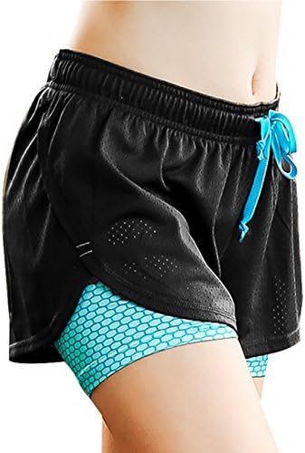 Fitibest Women's 2-in-1 Sports Running Shorts Breathable Workout Jogging Pants