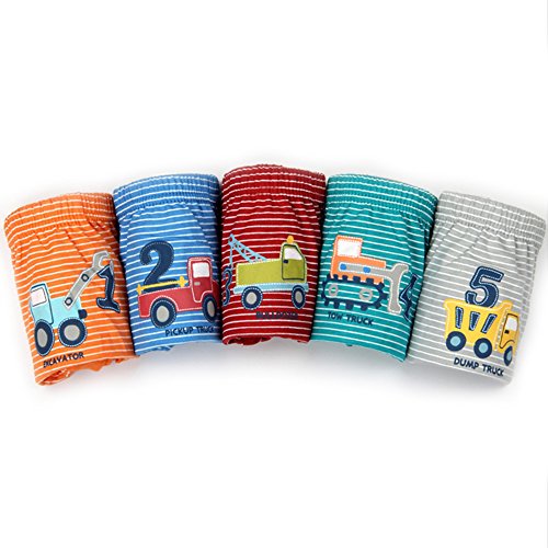 Baoji Boys Underwear, FunkyDog Toddler Underwear Cotton Underwear,Cars Pattern Men Underwear Boxer Briefs(Pack of 5)(2T-3T) (2-3 Years/M)