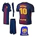 BARCA2018 Barcelona NB Messi Suarez Iniesta Neymar 2017 2018 17 18 Kid Youth Replica Home Jersey Kit : Shirt, Short, Socks, Bag