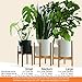 Fox & Fern Bamboo Plant Stand — 11.8 Inch Fixed Size Wooden Mid Century Planter Stand for Indoor Planters (Not Included); Raised Large Flower Pot Holder for Indoor Big Pots; Plug In Design - Bamboo