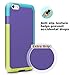 LoHi Compatible with iPhone 6s/6 Case, [Extra Front Raised Lip ] Hybrid Impact 3 Color Shockproof Rugged Soft TPU & Hard PC Bumper Cover 4.7 Inch - Purple