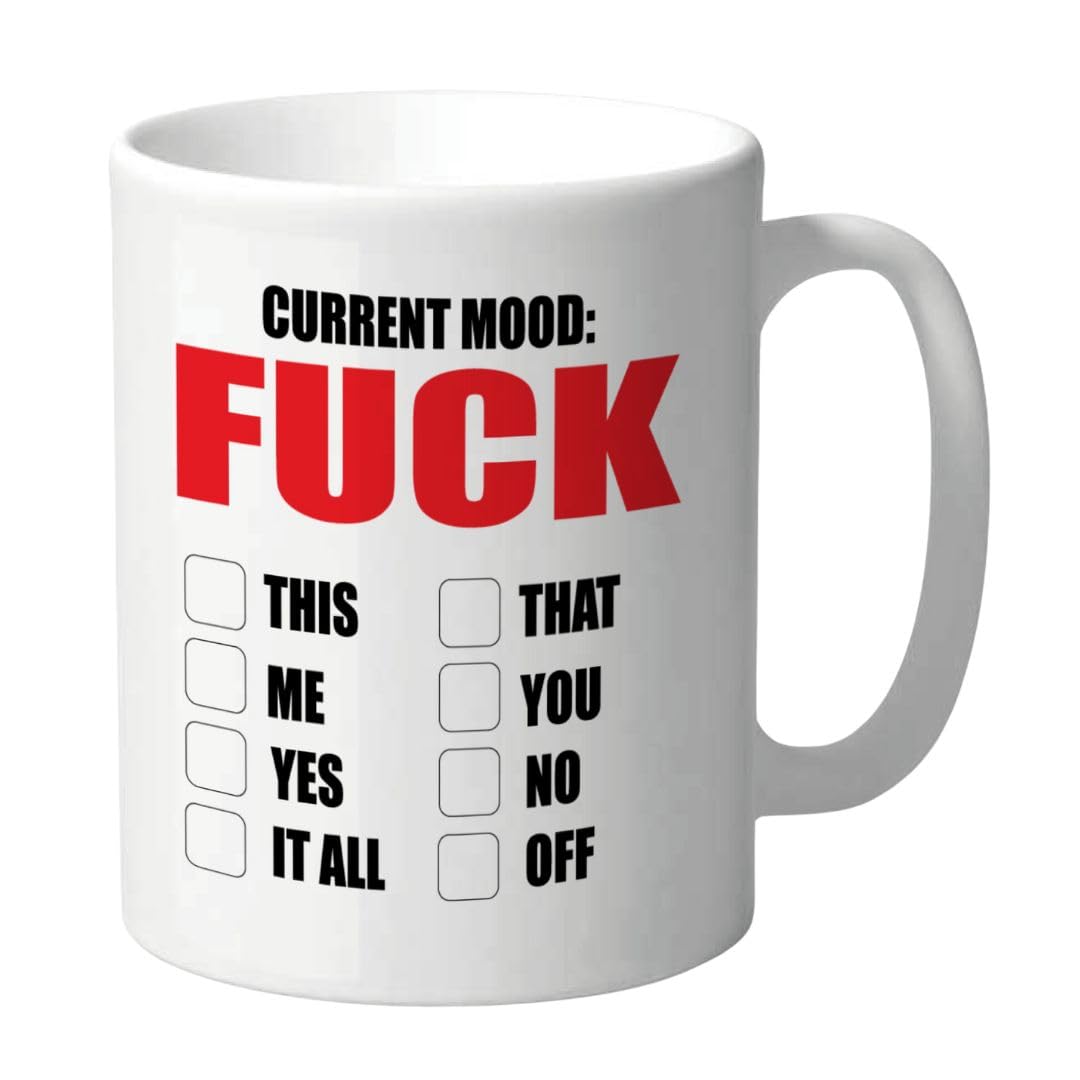 Wanky Candles Funny Rude Mug for Adults Offensive Swearing Quotes Cheeky Humour Coffee Cup for Men Women Friends Colleagues Birthday Christmas CMUG54 (Current Mood)