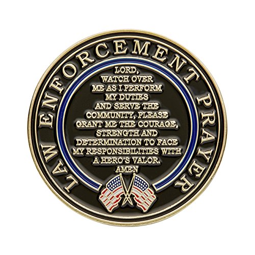 Hero's Valor St. Michael Patron Saint of Law Enforcement Challenge Coin with Prayer Five Pack (5-Pack) - Thumbnail 2