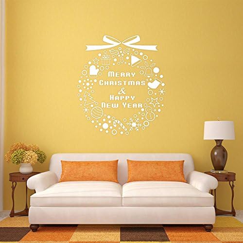 DaGou Christmas Style Wall Stickers, Removable Art Wall Decals for Home Windows Decoration
