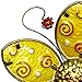 Exhart Metallic Yellow Flower Garden Stake, Durable Glass & Metal, Cute Yard Décor, 9.5
