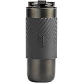 daasigwaa Vacuum-Insulated Stainless Steel Travel Mug with Leak-Proof Lid, Infuser And Straw, Reusable Iced Coffee Cup, Hot Coffee Travel Tumbler, 17.5 oz(Black)