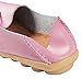 Serene Womens Pink Leather Cowhide Casual Lace Up Flat Driving Shoes Boat Slip-on Loafers - Size 8