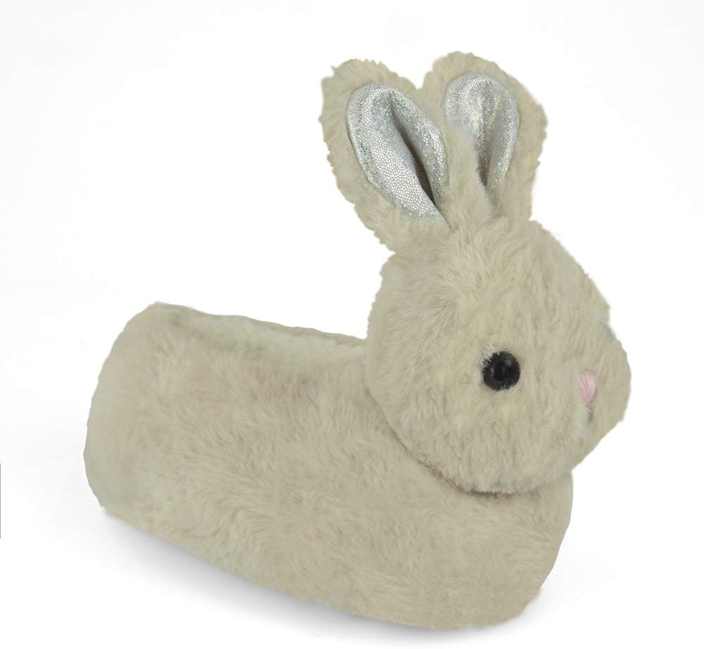 Boys Girls Kids Novelty 3D Character Plush Slippers Rabbit Grey 11/12 UK Child