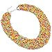 Fashion Chain Choker Collar Necklace Water Drop Olivary Resin Beads Bib Statement Chain Necklace(Colorful)