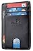 NapaWalli RFID Blocking Minimalist Genuine Leather Slim Front Pocket Wallet U (Alaska Black)