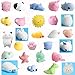 Mochi Squishy Toys, 22pcs Random Mini Cute Squishies Animals for Party Favors, Soft Kawaii Bear Cat Tiger Pig Panda Stress Reliever Anxiety Squeezables Fidget Hand Toys for Kids and Adults Gift.