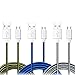 OKRAY 3 Pack 2M/6ft Extra Long Micro USB to USB Cables Charging and Sync Cords Charger for Android, Samsung galaxy S7 S6 S4, HTC, Motorola, Sony, LG, Google Nexus, Nokia and More (Gold White Blue)
