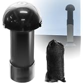 Rolkely Vent Stack Pipe Filter with Mushroom Cap | Eliminates Outdoor Odors | Fits Standard PVC/ABS Pipes | Durable ABS Construction | Long-Lasting Activated Carbon | Earth-Friendlier | Fits 3.0"