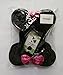 CHuangQi 12 pcs Mouse Ears Headbands, Solid Black & Rose Red Bow for Boys and Girls Birthday Party