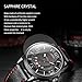 Menton Ezil Fashion Men's Sport Analog Watch Genunie Leather Luminous Hand Auto Date Wristwatches 30M Waterproof Quartz Watches for Man