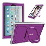 Fintie Case for All-New Amazon Fire HD 10 Tablet (7th Gen 2017) - [Tuatara Magic Ring] [360 Rotating] Multi-Functional Grip Stand Shockproof Protective Carry Cover w/Built-in Screen Protector, Purple