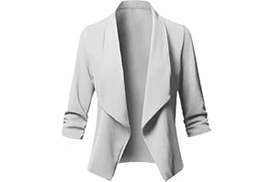 FARTEY Womens Casual Blazers Open Front Long Sleeve Cardigan Jackets Long Sleeve Loose Solid Bussiness Work Blazer Jacket
