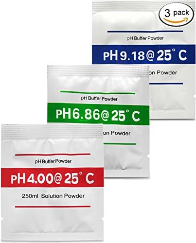 Digital Aid pH Calibration Solution Powder (4.00pH, 6.86pH, and 9.18pH). Light & Portable Just Add Distilled Water.