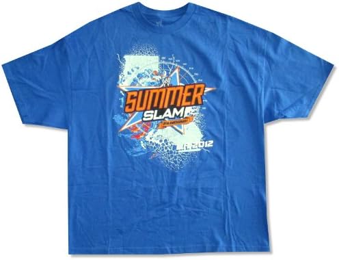 Adult WWE Wrestling California Map Summer Slam 2012 Blue T-Shirt (X-Large)