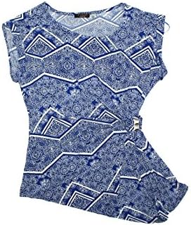 FYLO Dress Casual Career shirts for Women VARIETY of STYLES (Medium, Blue Florals)