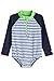 Coolibar UPF 50+ Baby Wave One-Piece Swimsuit - Sun Protective (6 Months- Blue Wave Stripe)