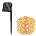 Prefer Green Solar String Lights 100 LED 33ft 8 Modes Copper Wire Lights Indoor/Outdoor Waterproof Decorative String Lights (Warm White)