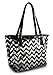 Clear Tote Bags with Full Chevron Stripe Shoulder Handbag with Interior Pocket