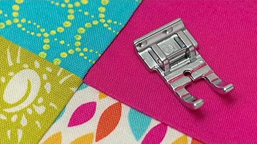 SINGER 1/4 Inch Piecing Presser Foot | Ensures Precision Seam Allowances for Quilting, Crafting & Apparel Making | Compatible with Low-Shank Sewing Machines