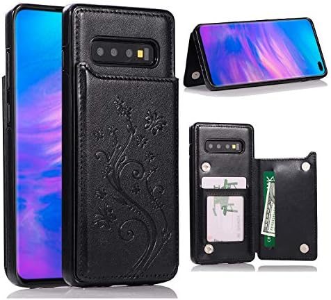 Galaxy S10 Plus Case, S10 Plus Wallet Case, Shuyo Slim Fit Premium Leather Galaxy S10 Plus Wallet Case Card Slots Shockproof Folio Flip Protective Shell for Samsung S10 Plus (6.4 inch) Black
