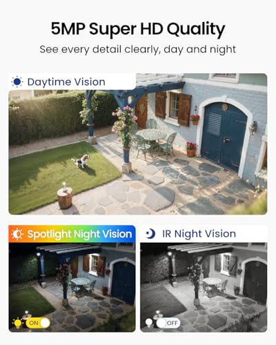 REOLINK Solar Security Camera Outdoor Wireless, 5MP Auto Tracking with 360° view Battery Cam, Color Nigth Vision, 2.4/5 GHz Wi-Fi,2-Way Talk,Works with Alexa for Home Surveillance,Argus PT+Solar Panel