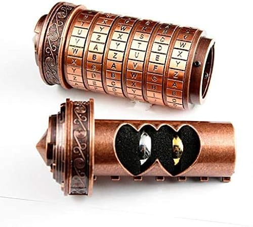 Mini Cryptex Da Vinci Code – Boîte à énigme Avec Serrure à Code – Cadeau Romantique Pour Saint-Valentin Ou Anniversaire – Changeable Et Avec Deux Anneaux Intérieurs