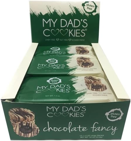 My Dad's Cookies 4 Flavor 12 Pack Sampler One 1.5oz pack of Each Flavor (Pack of 12) (Chocolate Fancy)