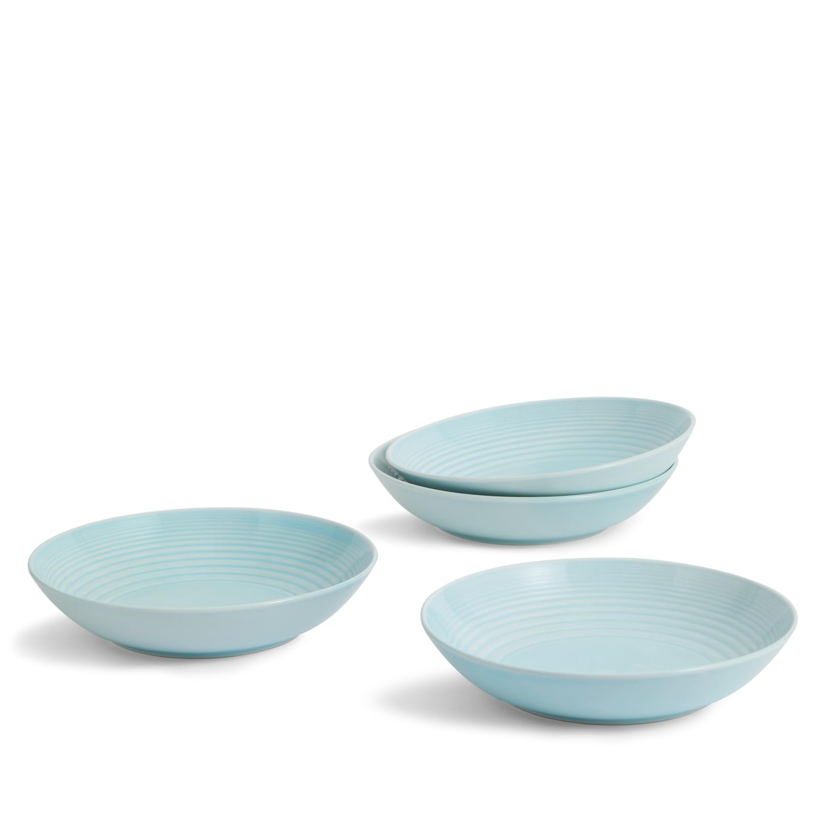 Royal Doulton Pasta Bowls, Stoneware, Designed to Mix & Match, Gordon Ramsay Maze Pasta Bowl 24cm 9.5in Blue, Set of 4