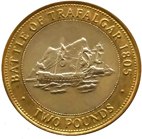 Very Rare - 2006 GIBRALTAR £2 Two Pound Coin – BATTLE OF TRAFALGAR 1805 UNC with Capsule Holder