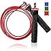 Ballistyx Jump Rope With Adjustable Speed Cable & Contoured Ball Bearing Handles - Best For Exercising, Boxing & MMA, Home Fitness & Sports Training (RED)