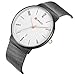 New CURREN Men Watches Fashion Classic Male Quartz Thin Dial Black Steel Watchband White 8257