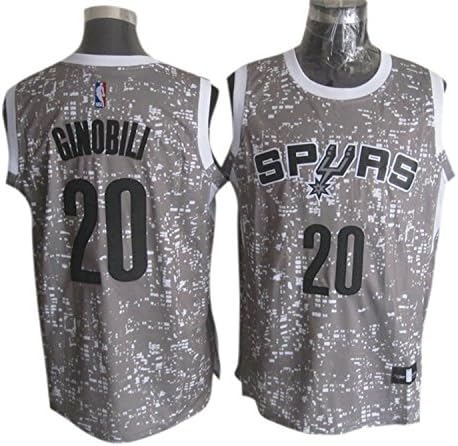 Spurs 20 Manu Ginobili Grey City Luminous Jersey Size-M