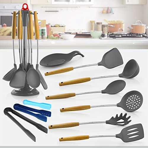 Sunivaca Spatulas Silicone Heat Resistant 600°F, Silicone Spatula Set