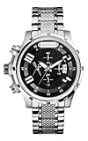 Marc Ecko Men's 'The Grid' Quartz Stainless Steel Casual Watch, Color:Silver-Toned (Model: M20074G1)