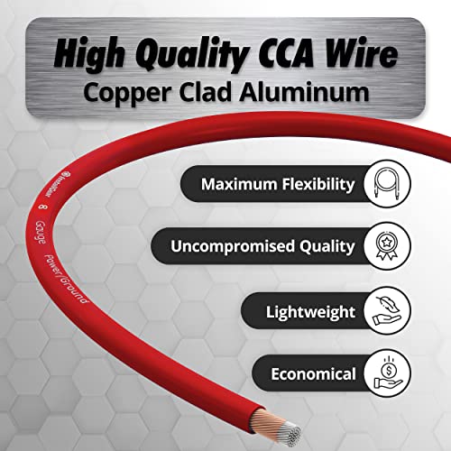 InstallGear 1/0 Gauge AWG CCA Power Ground Wire Cable (25ft Black) True