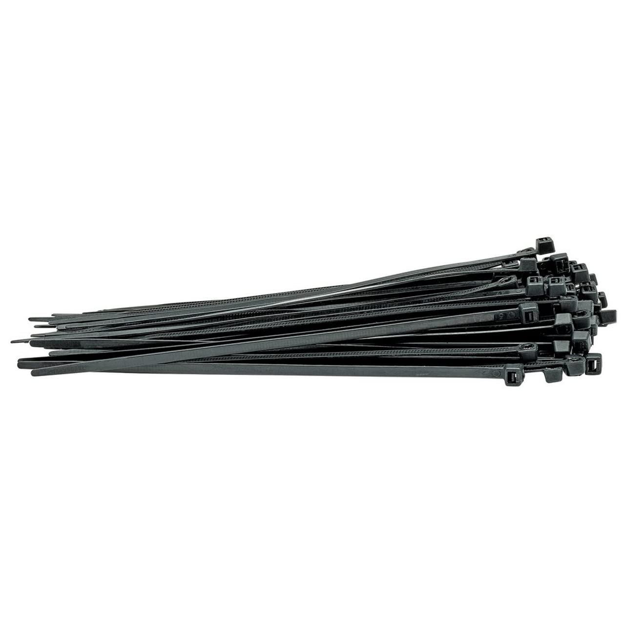 Draper 70393 Nylon 4.8 x 200mm Black Cable Ties (100 Pieces)