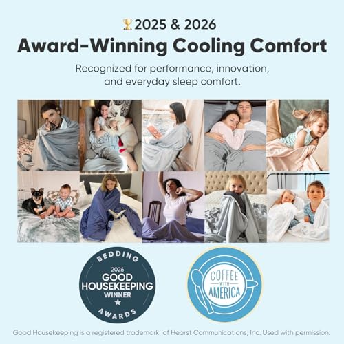 Elegear Summer Cooling Blanket 150×200cm, Japanese Cooling Fiber Q-MAX>0.5 ARC-Chill 3.0, Soft And Skin-Friendly, Sleep Better with Summer Blanket for Sofa, Bed, Blue
