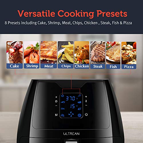 Ultrean 5.8 Quart Air Fryer, Electric Hot Air Fryers Oilless Cooker