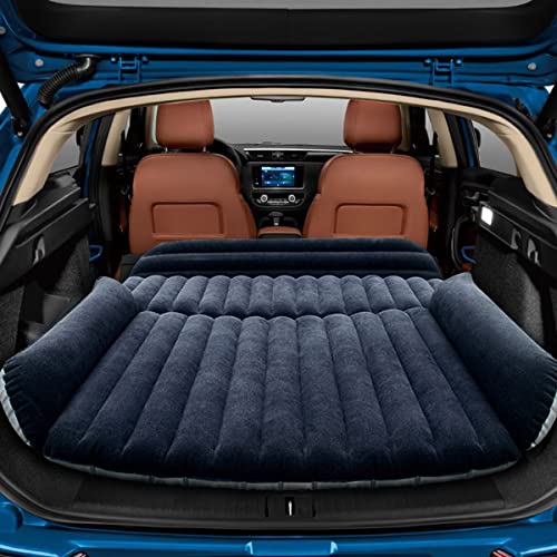 HAOYAO Auto Matratze, Auto Luftmatratze with Luftpumpe Dickere SUV Luftmatratze Aufblasbares Bett für Outdoor Camping Traveling Marineblau