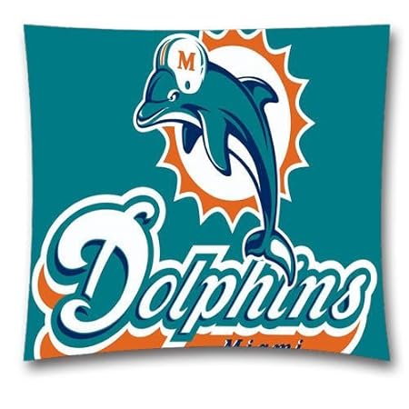 Nfl Throw Pillow Cushion Covers Miami Dolphins Square Decorative
