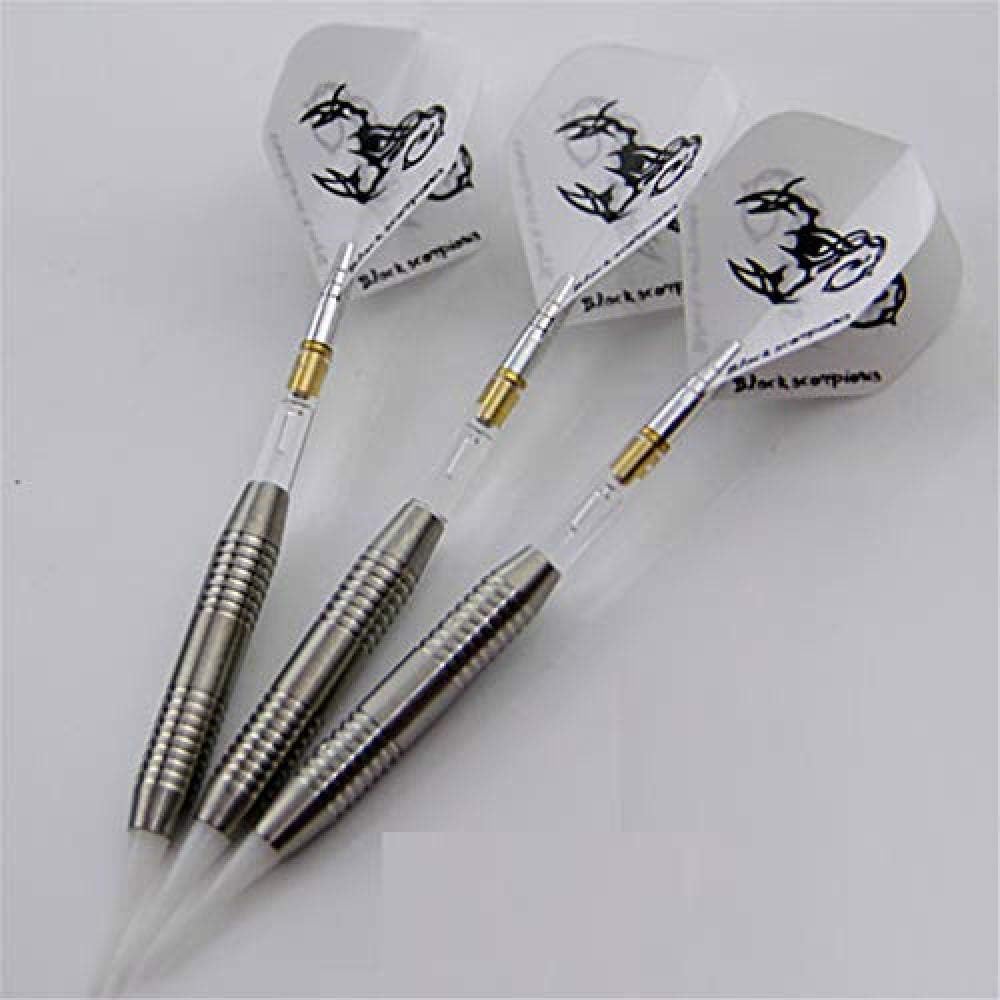 Darts,Soft Darts Set for Indoor Game,Classic Darts Flights and Stems 3 Pieces Set of Professional Stainless Steel Darts 19 G Soft and Aluminum Darts Safety Plastic Darts White Darts
